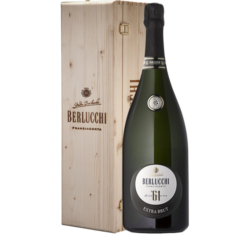 Berlucchi 61 Extra Brut Franciacorta jeroboam 3 litri cassa legno